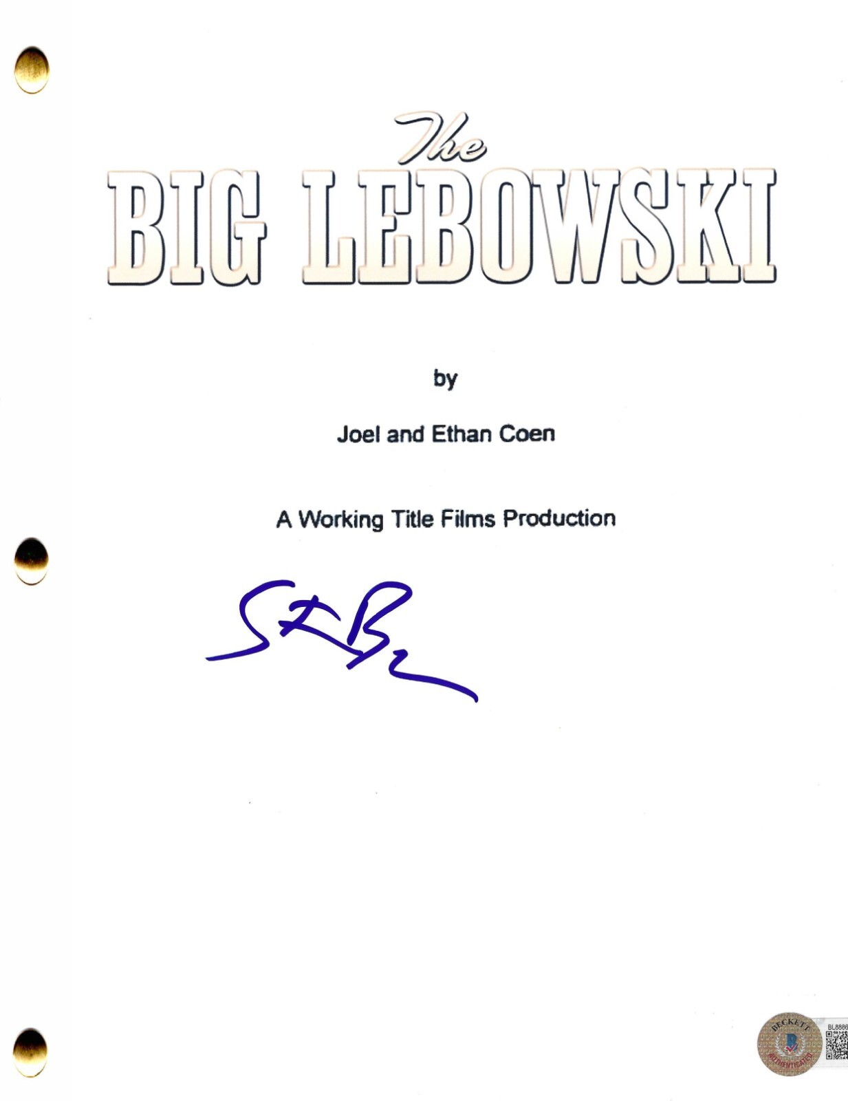Steve Buscemi Signed The Big Lebowski Full Script Authentic Autograph Beckett