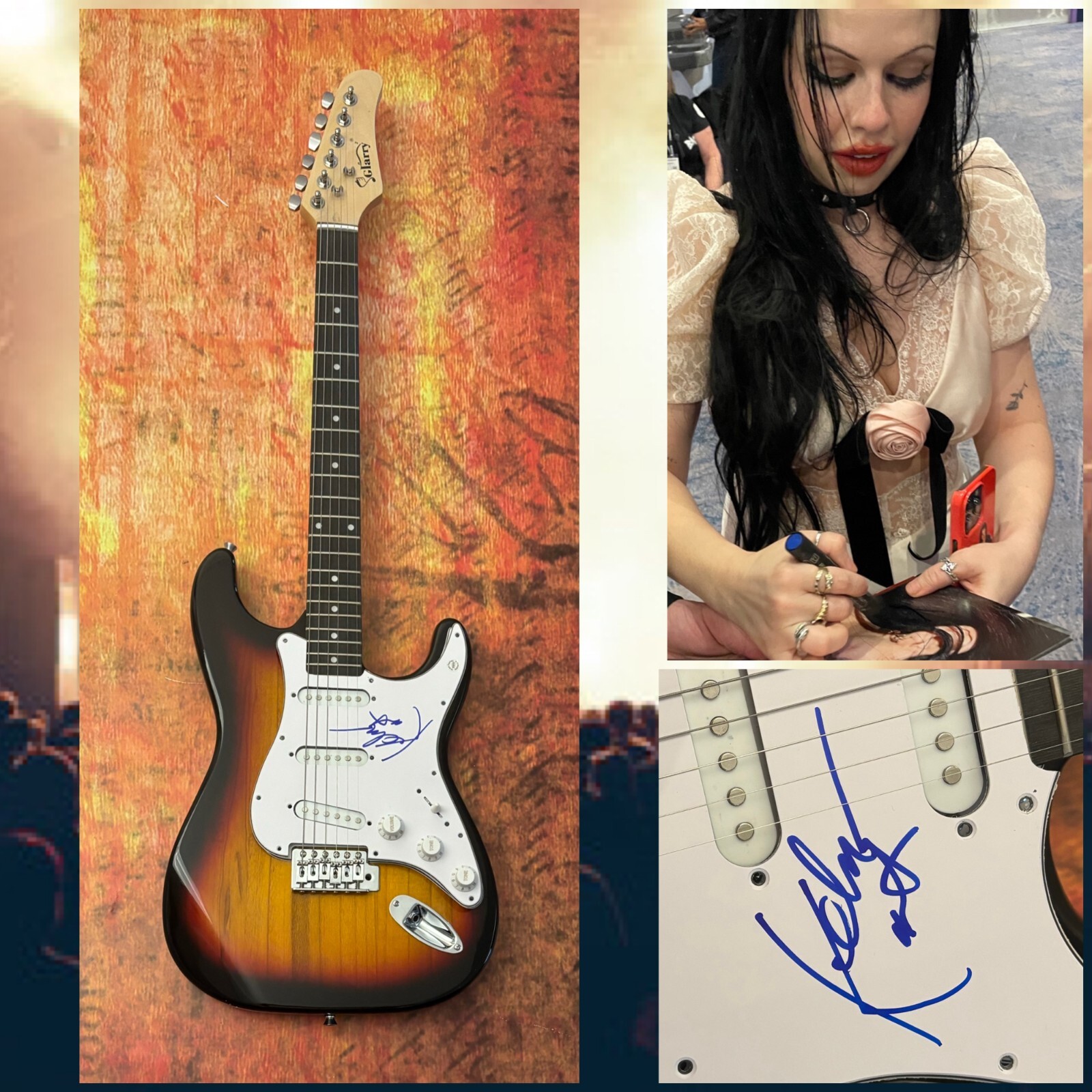 GFA and the Heroines Star * KELSY KARTER * Signed Electric Guitar PROOF COA