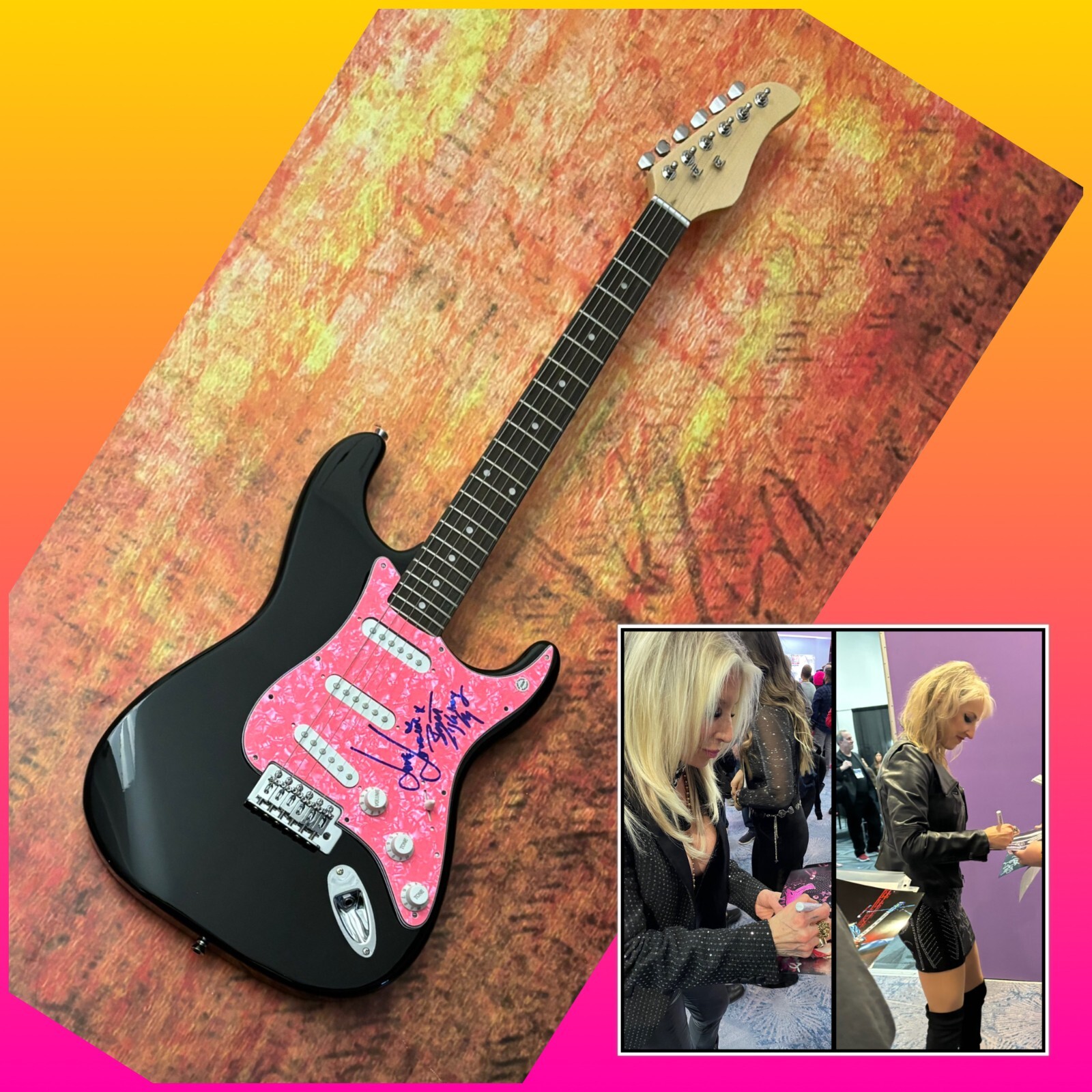 GFA Britt Lightning & Lorraine Lewis * VIXEN * Band Signed Electric Guitar COA