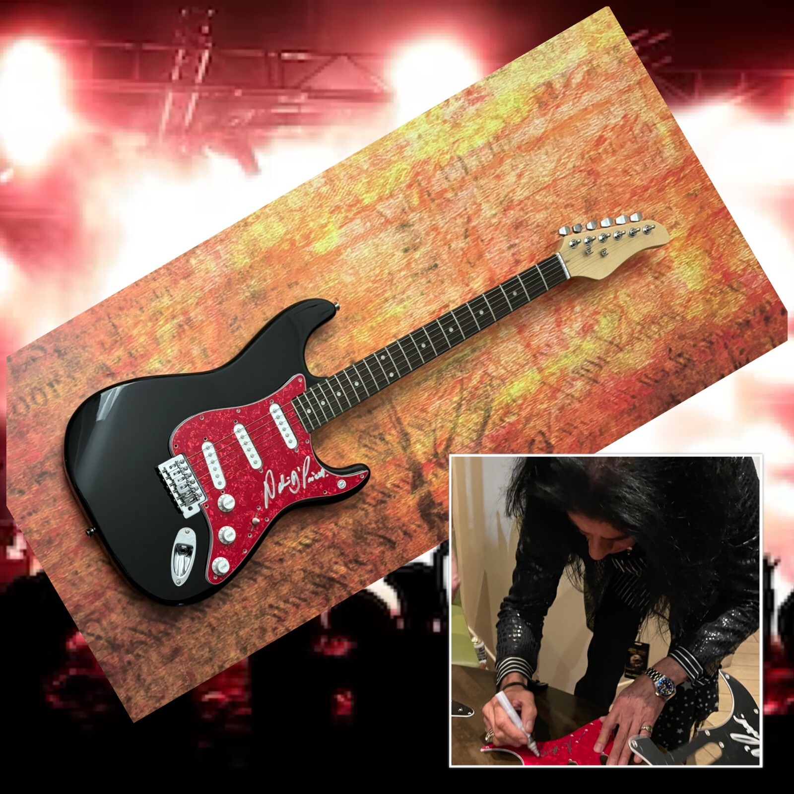 GFA London Metal Band * NADIR D'PRIEST * Signed Electric Guitar PROOF COA