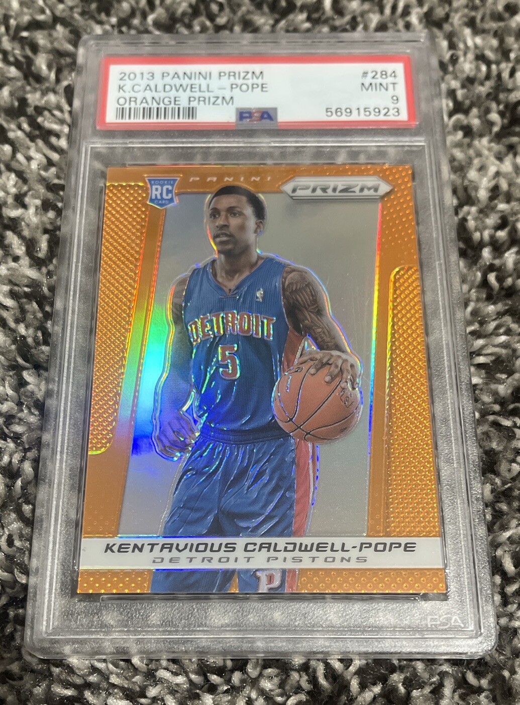2013-14 Panini Prizm Kentavious Caldwell-Pope RC ORANGE 57/60 Nuggets, PSA 9