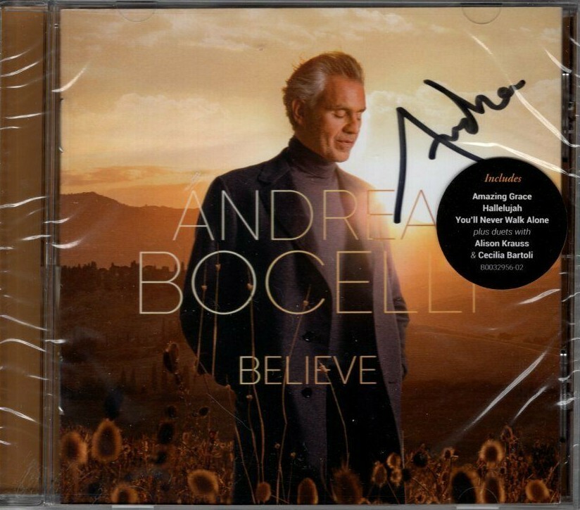 ANDREA BOCELLI Signed Autographed BELIEVE CD Insert Booklet
