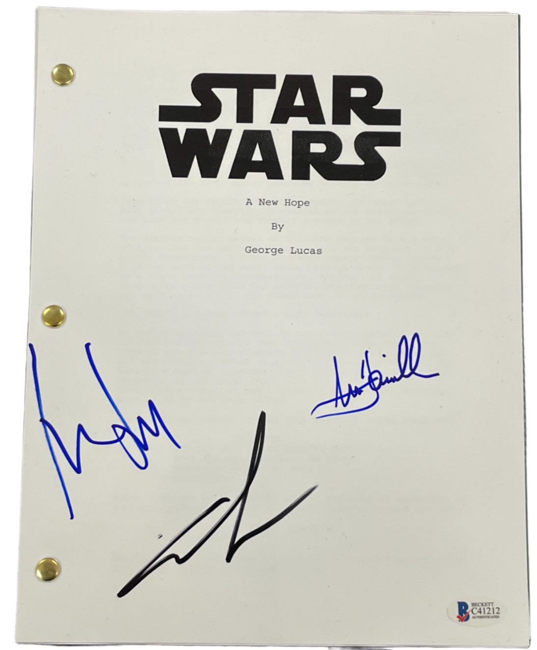 Harrison Ford George Lucas Mark Hamill Signed Star Wars Script Auto Beckett LOA