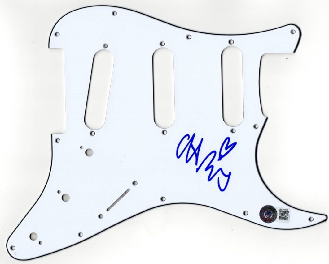 Chris Martin Coldplay Signed Stratocaster Pickguard Guitar Autograph Beckett