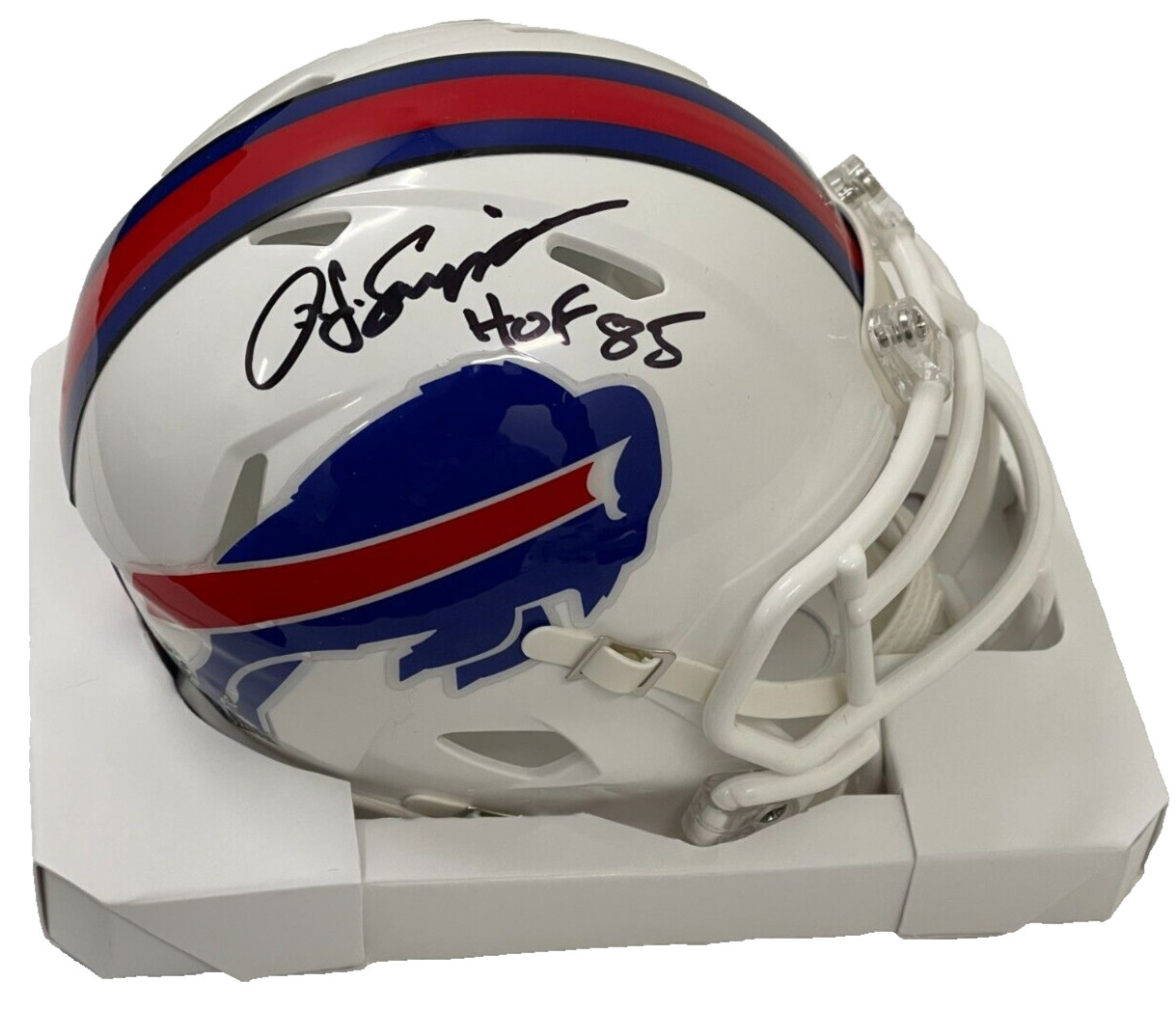 OJ Simpson Signed Buffalo Bills NFL Mini Helmet HOF 85 Inscription JSA