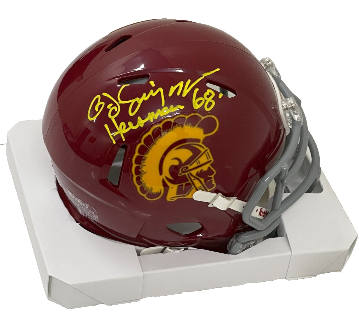 OJ Simpson Signed USC Trojans Mini Helmet Heisman Inscription Autograph JSA