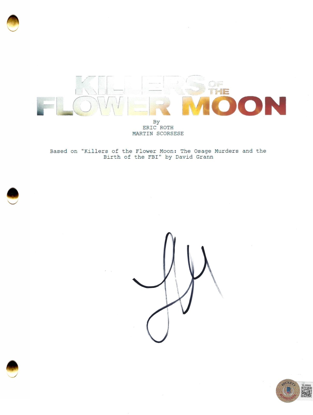 Lily Gladstone Signed Killers of the Flower Moon Script Autograph Beckett