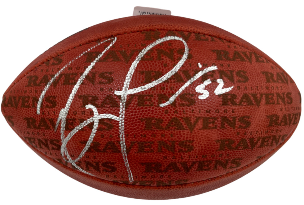 Ray Lewis Signed Duke Showcase NFL Football Baltimore Ravens Autograph Beckett