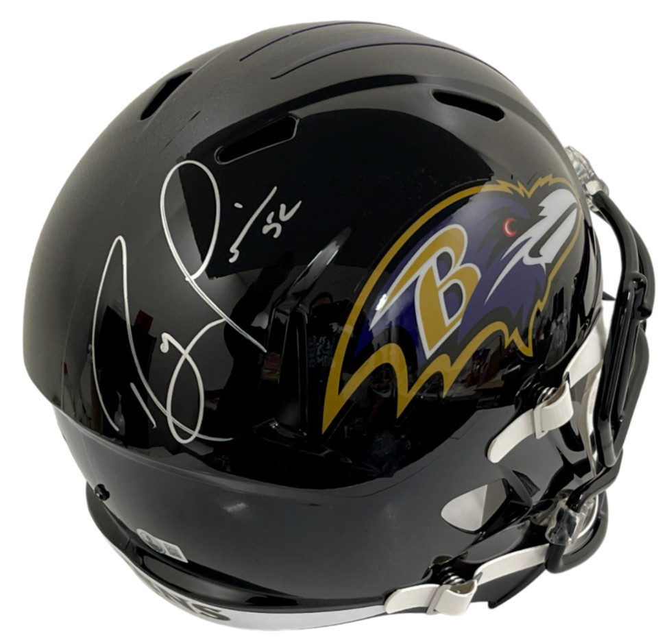 Ray Lewis Signed Baltimore Ravens Replica Speed Full Size Helmet Beckett