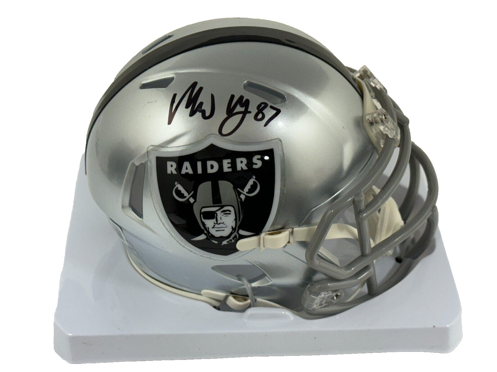 Michael Mayer Signed Las Vegas Raiders Replica Mini Speed Helmet Auto Beckett