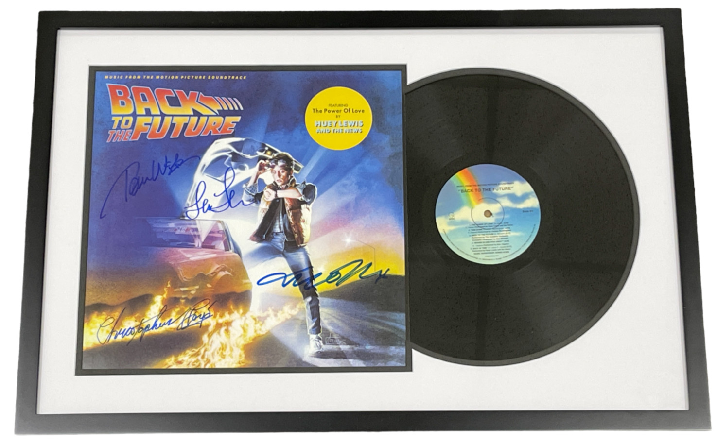 Back to the Future Cast Signed Framed Album Soundtrack Vinyl Fox, Lloyd, Beckett