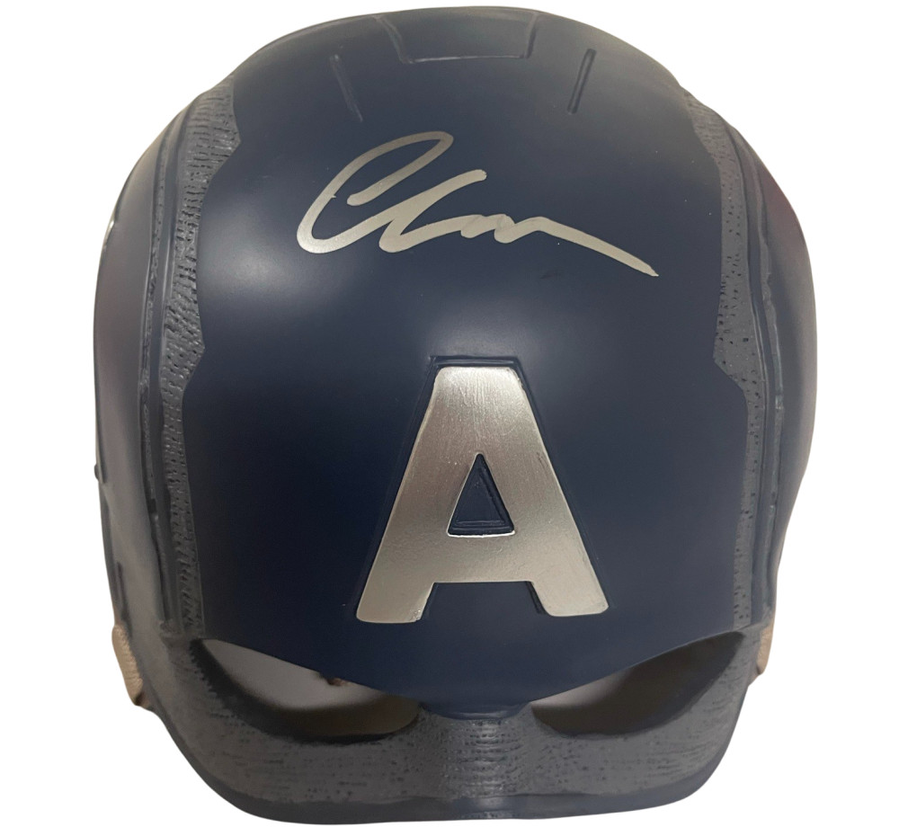CHRIS EVANS SIGNED CAPTAIN AMERICA HELMET AUTHETNIC AUTGRAPH BECKETT WITNESS E