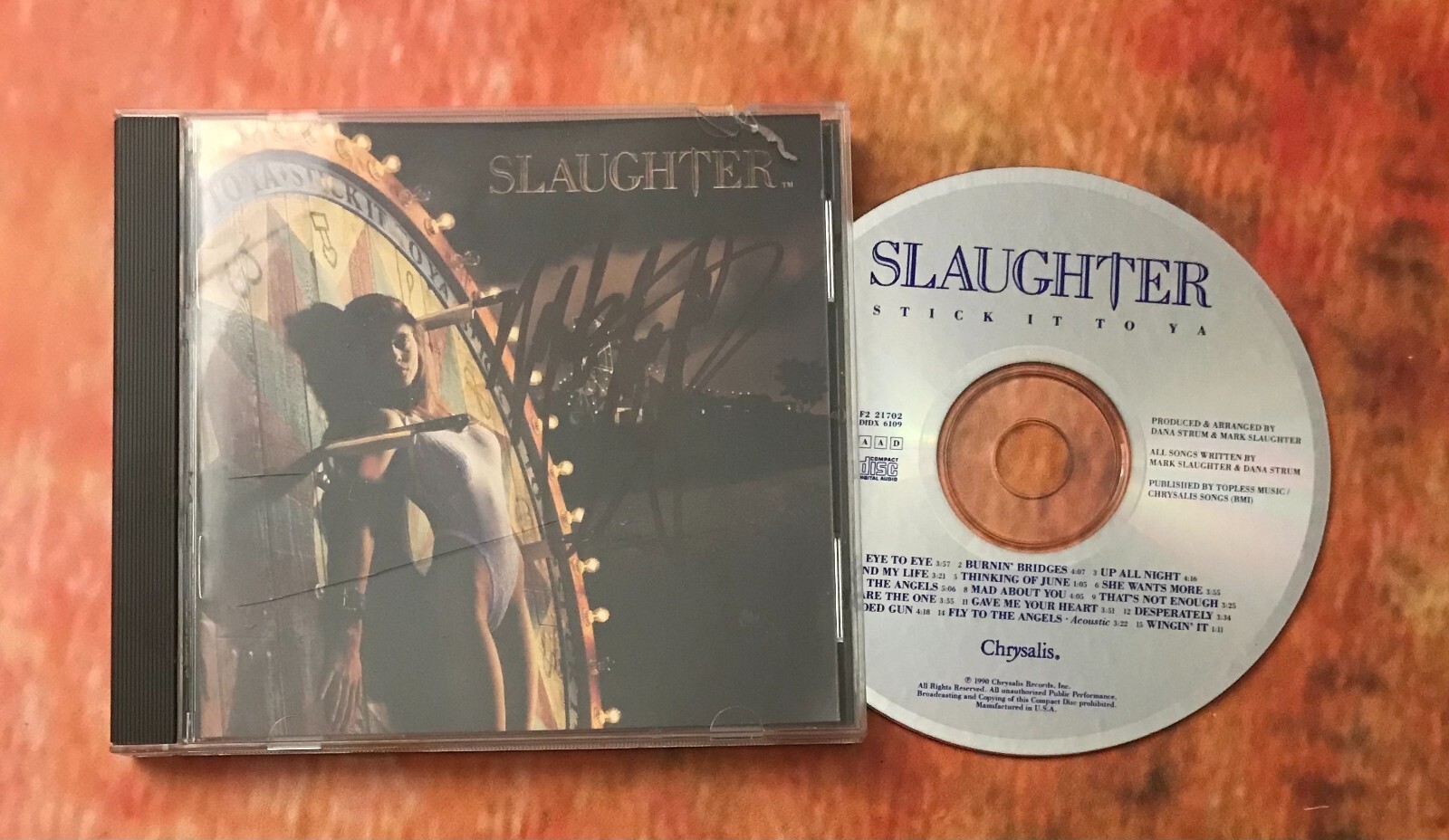 GFA Slaughter Band Singer * MARK SLAUGHTER * Signed CD Booklet JL1 COA