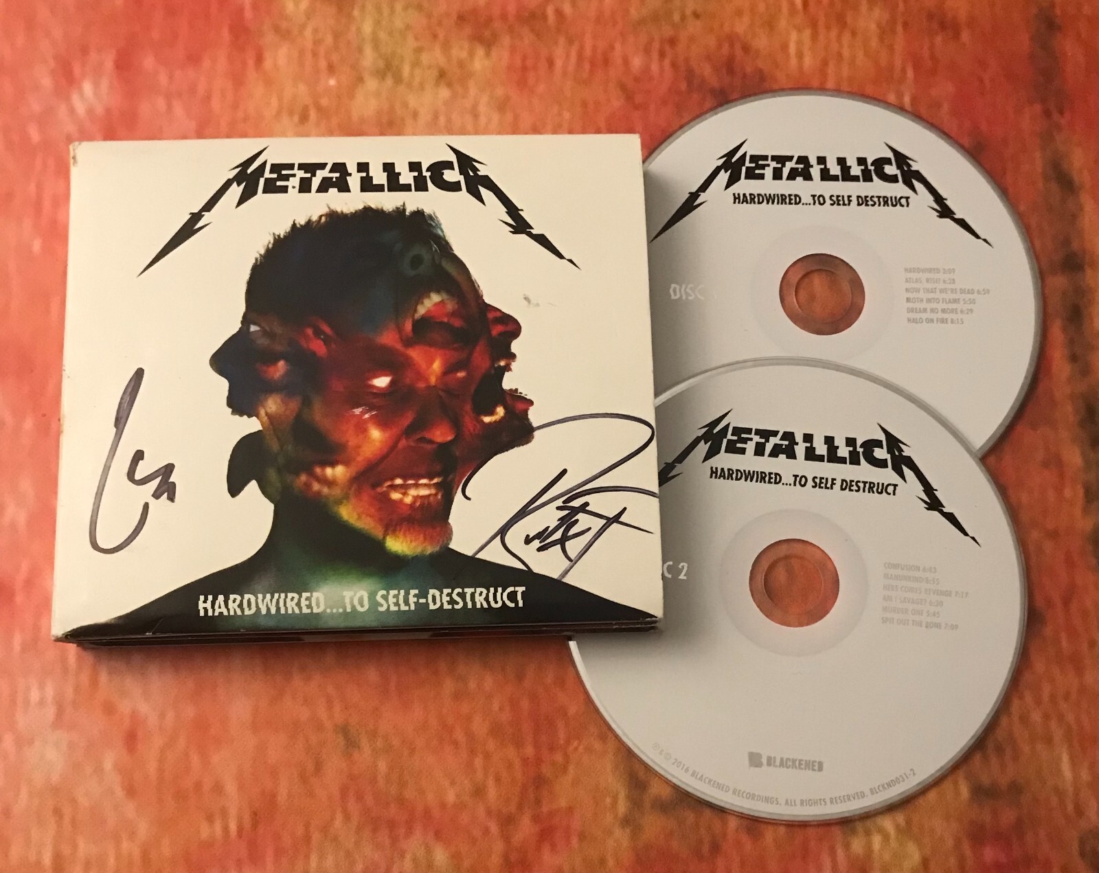 GFA Lars Ulrich & Robert Trujillo * METALLICA * Band Signed CD Booklet JL1 COA