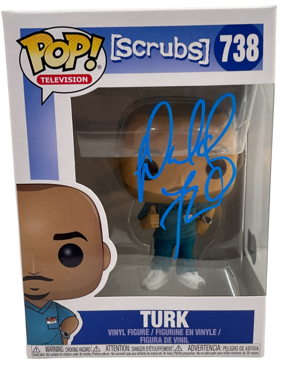 Donald Faison Signed Funko Turk Scrubs 738 Authentic Autograph Beckett