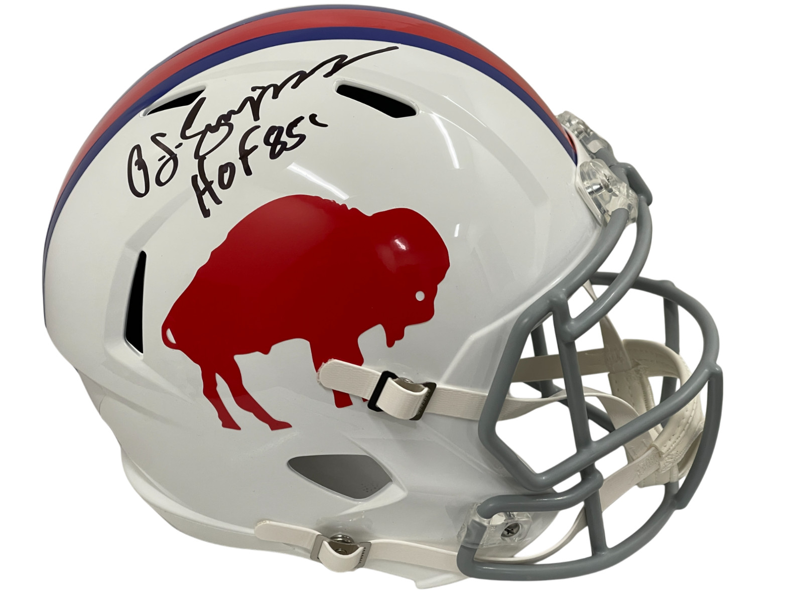 OJ Simpson Signed Buffalo Bills Full Size Replica Speed Helmet Auto Beckett