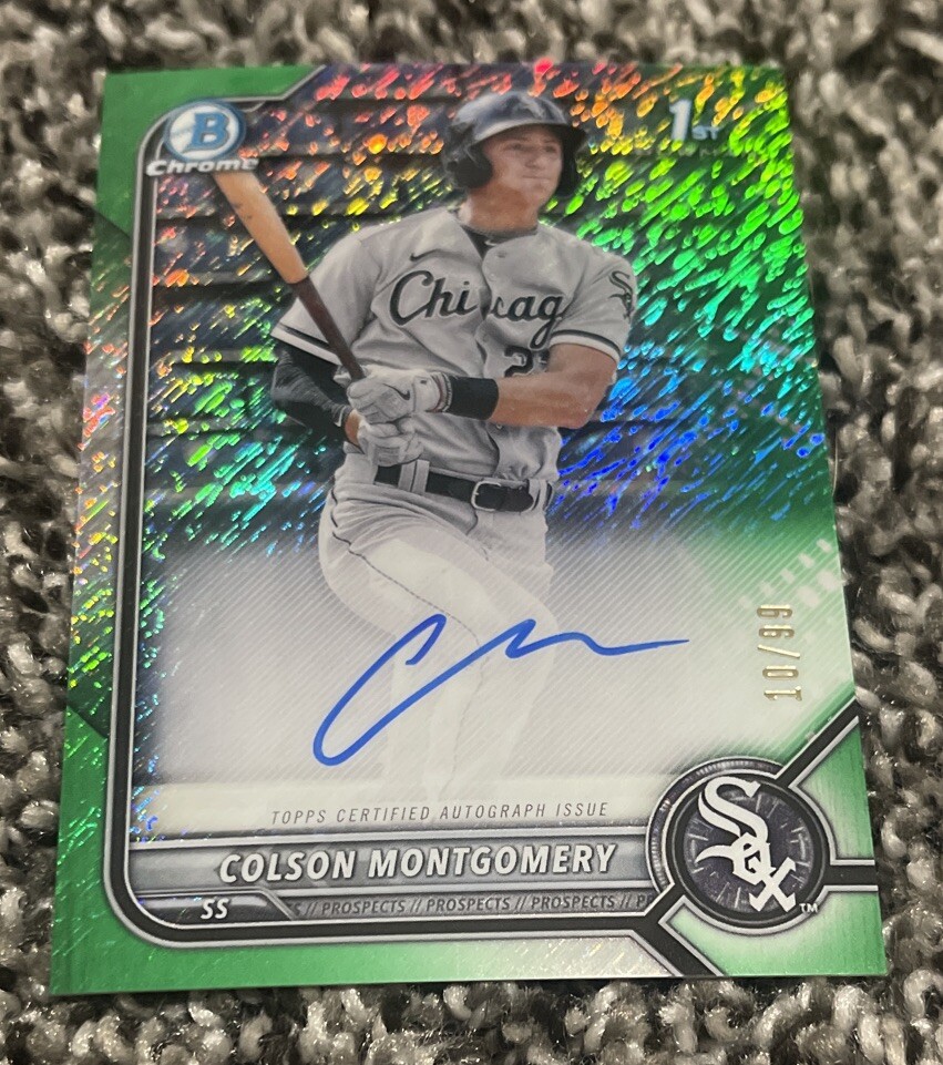 2022 1st Bowman Chrome Colson Montgomery Green Shimmer Auto /99 #CPACMY