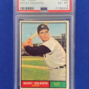 1961 TOPPS ROCKY COLAVITO DETROIT TIGERS #330 CARD PSA 6 EX-MT VINTAGE