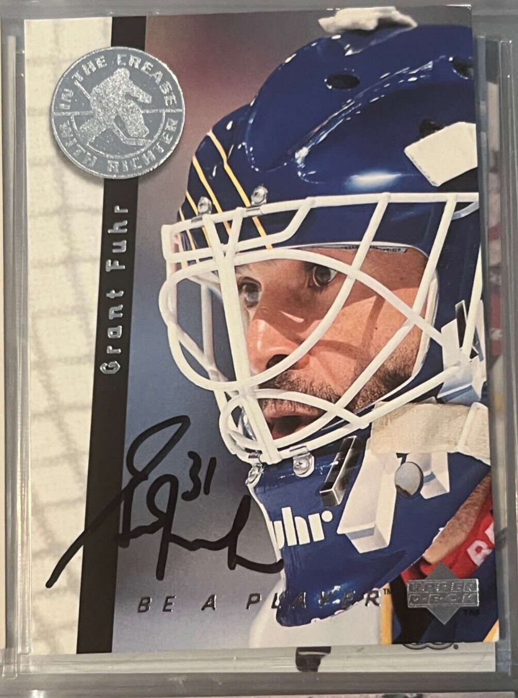 Grant Fuhr signed autographed 1995-96 Be A Player Blues Hockey Card #196 Blues