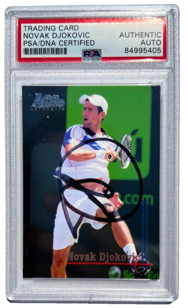 NOVAK DJOKOVIC SIGNED 2011 ACE AUTHENTIC STRAIGHT SETS CARD #79 AUTO PSA/DNA