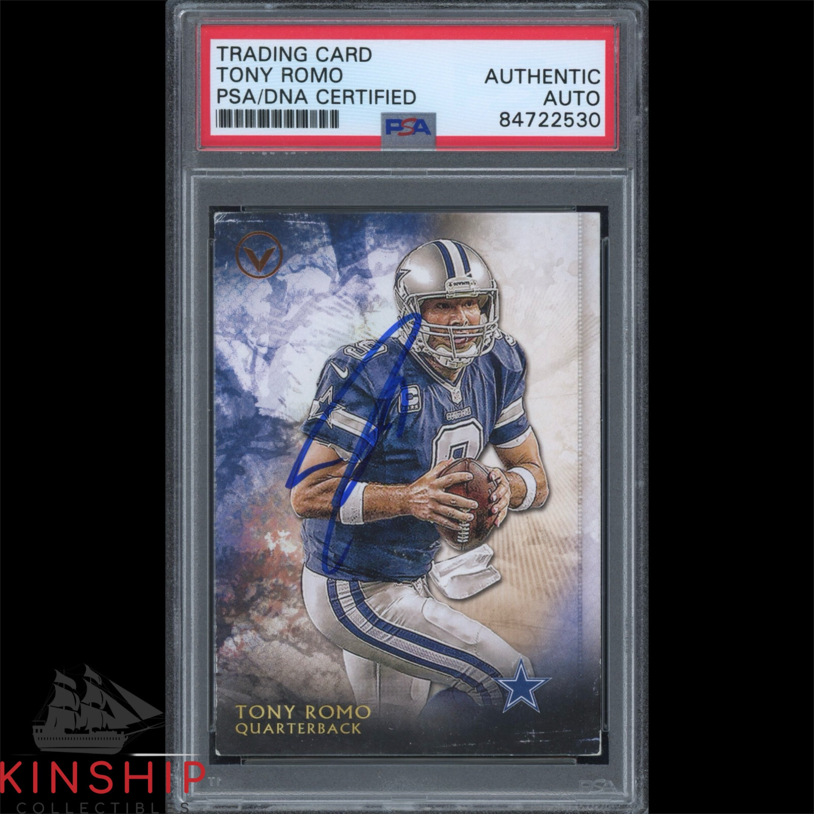 TONY ROMO SIGNED 2015 TOPPS TRADING CARD PSA DNA SLABBED AUTO C2467 COLLECTIBLE MEMORABILIA