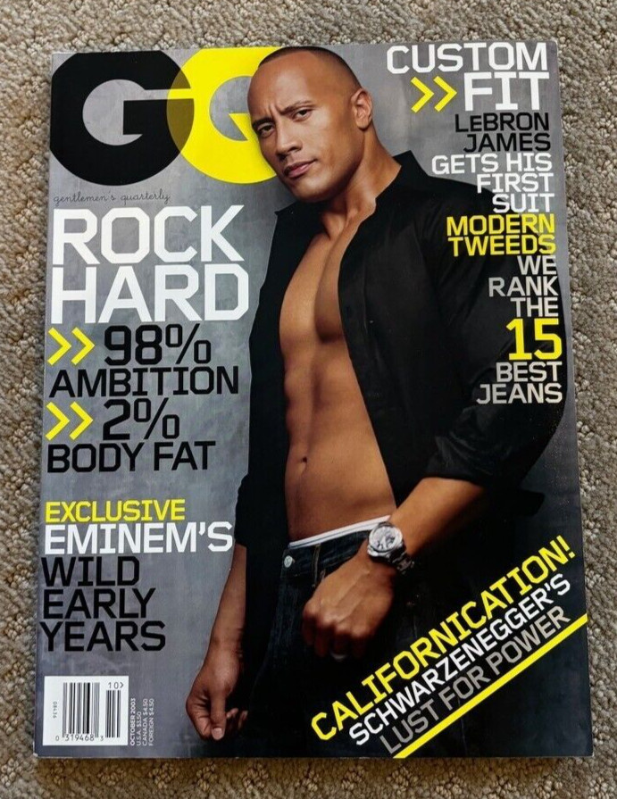 The Rock Dwayne Johnson GQ Magazine Newsstand Copy Never Read WWE