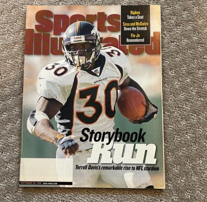 Terrell Davis Sports Illustrated Magazine SI No Label Newstand Denver Broncos