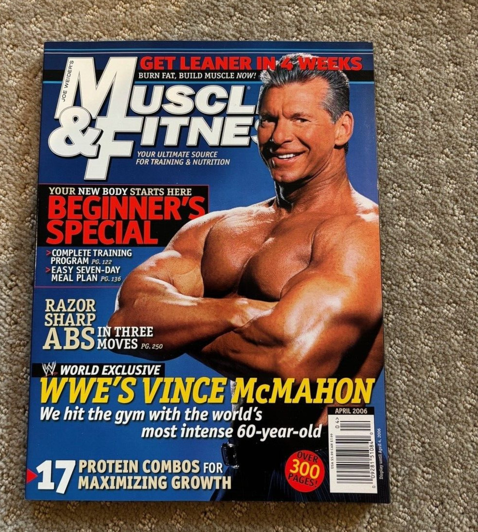 VINCE MCMAHON MUSCLE AND FITNESS MAGAZINE NEWSSTAND COPY WWE WWF COLLECTIBLE MEMORABILIA