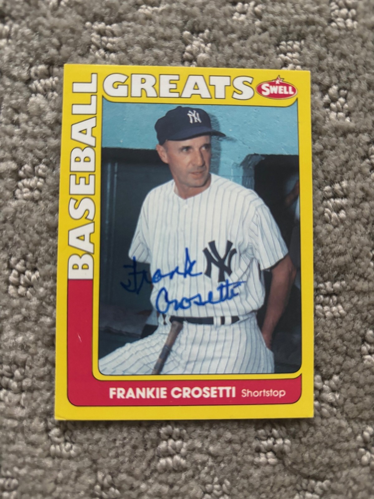 FRANK CROSETTI SIGNED AUTOGRAPHED NEW YORK YANKEES 1991 SWELL CARD