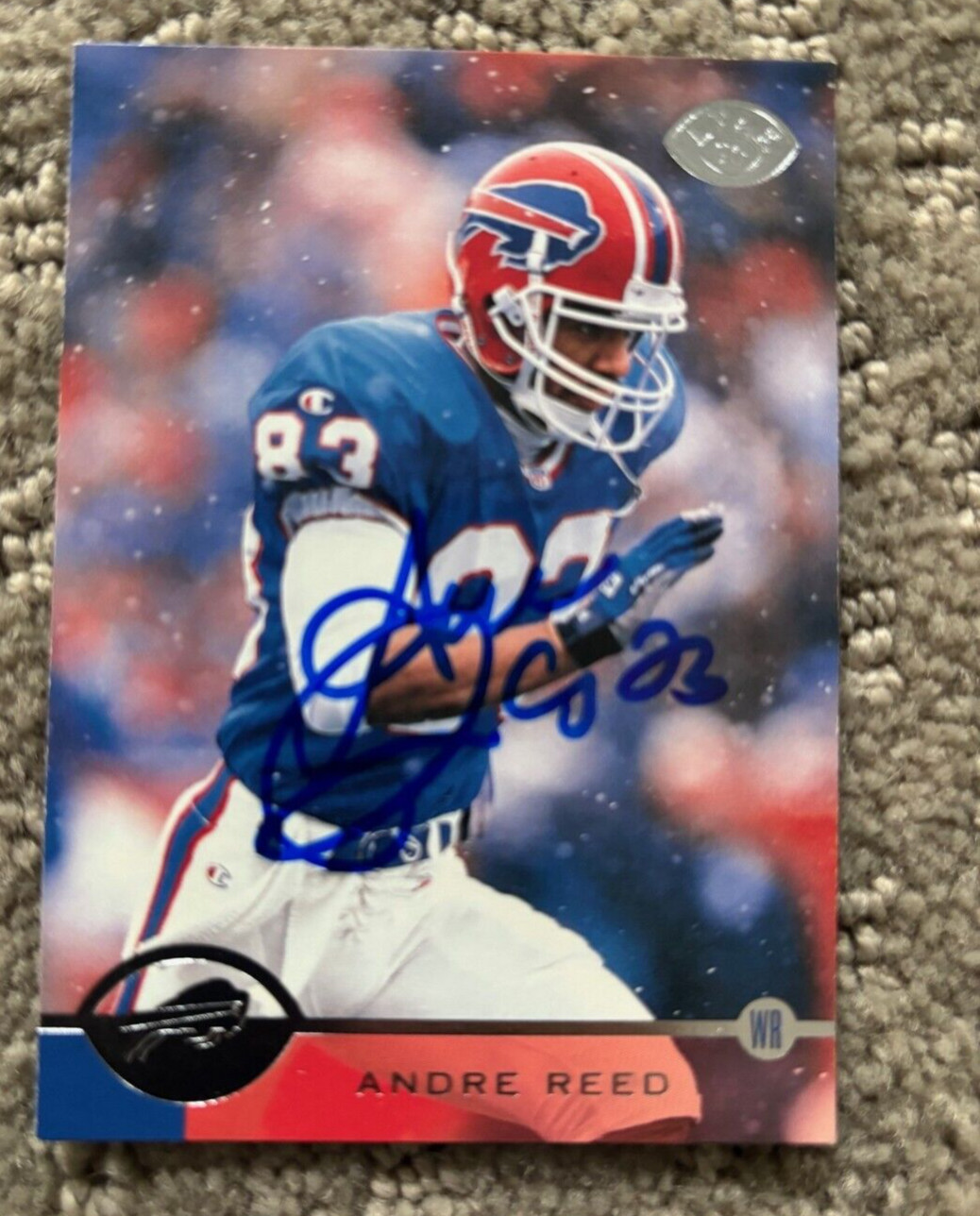 ANDRE REED Signed Autographed 1996 Leaf Football Card #37 Buffalo Bills