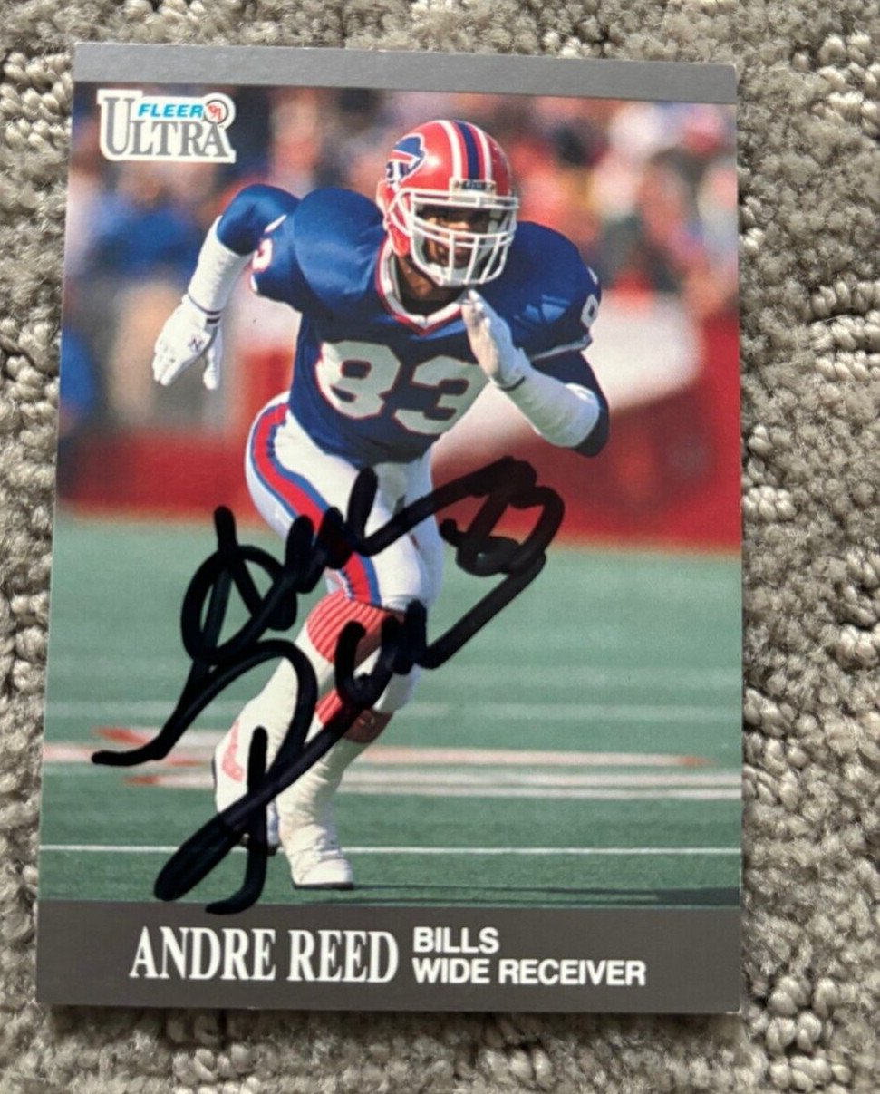 ANDRE REED Signed Autographed 1991 Fleer Ultra Football Card #6 Buffalo Bills