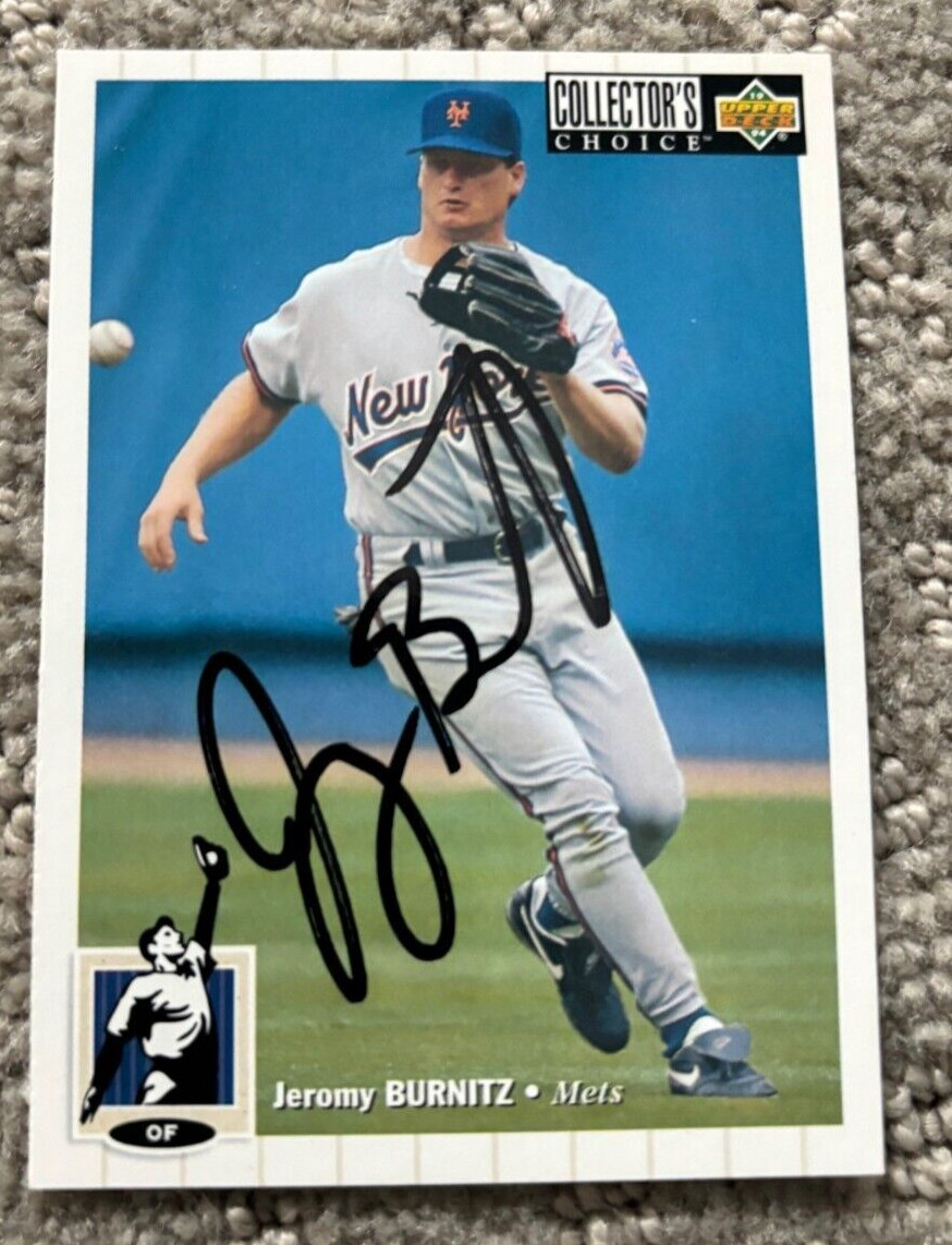 Jeromy Burnitz Autographed Signed 1994 Collector's Choice #69 Card MLB Mets
