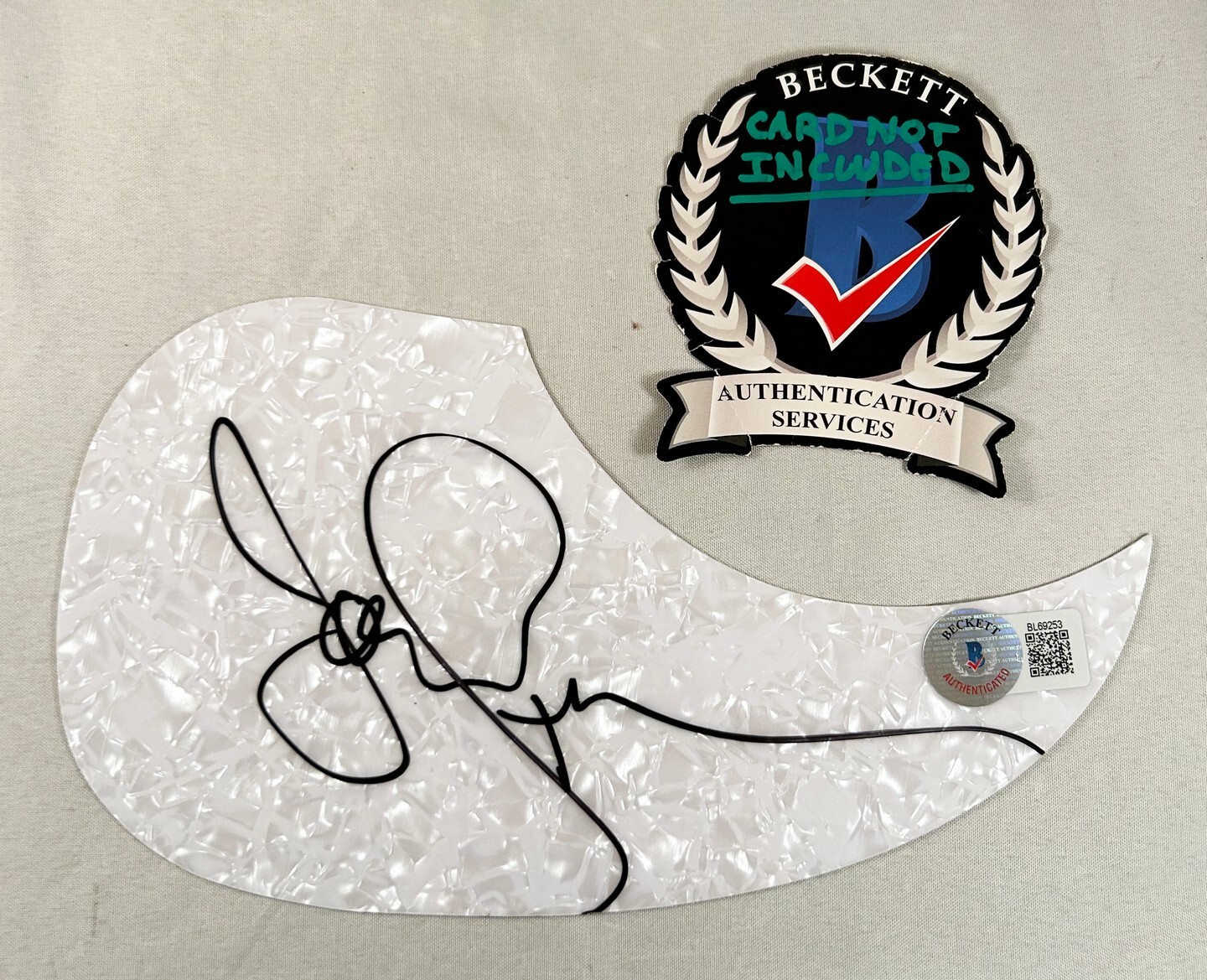 John Stamos Signed Acoustic Pickguard Beckett BAS COA