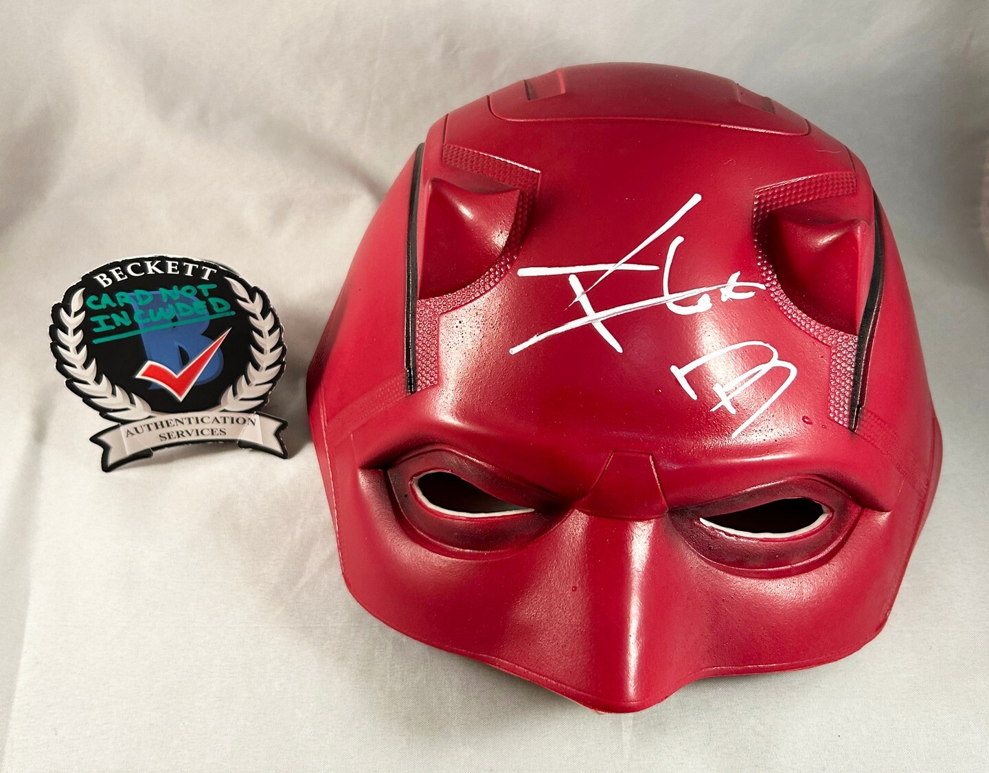 Charlie Cox Signed Mask Daredevil Masked Beckett BAS COA
