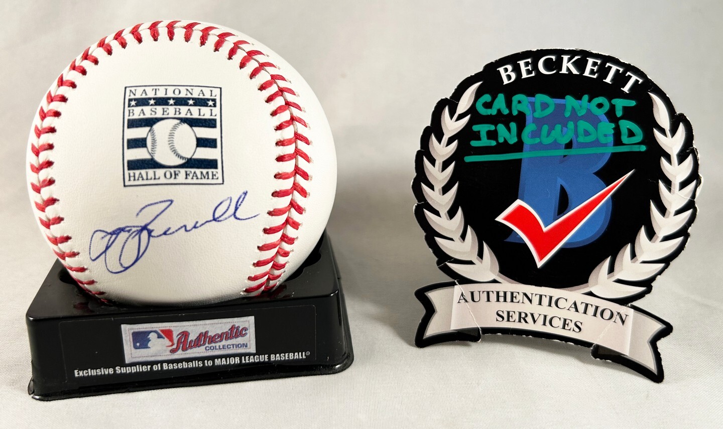 Jeff Bagwell Signed HOF Baseball Houston Astros Beckett BAS COA