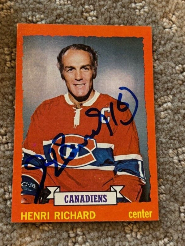 Henri Richard signed autographed 1973-74 TOPPS Card Montreal Canadiens