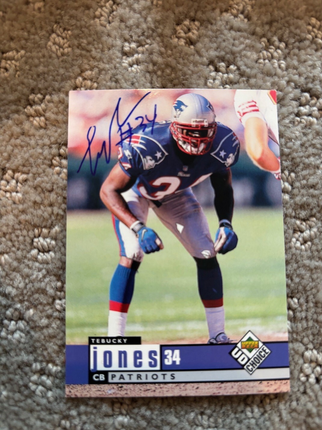1998 Upper Deck UD Choice - #372 Tebucky Jones signed autographed card Patriots
