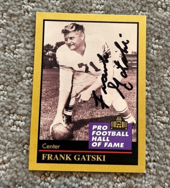 Frank Gatski Signed Autographed Enor Football Card Hall of Fame Cleveland Browns