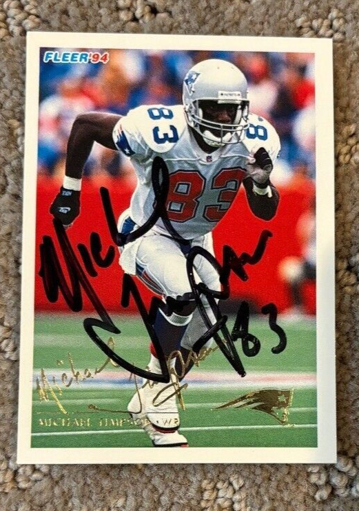 1994 FLEER FOOTBALL #316 MICHAEL TIMPSON SIGNED AUTOGRAPHED CARD PATRIOTS COLLECTIBLE MEMORABILIA