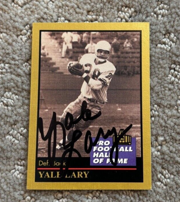YALE LARY SIGNED AUTOGRAPHED 1991 ENOR CARD LIONS COLLECTIBLE MEMORABILIA