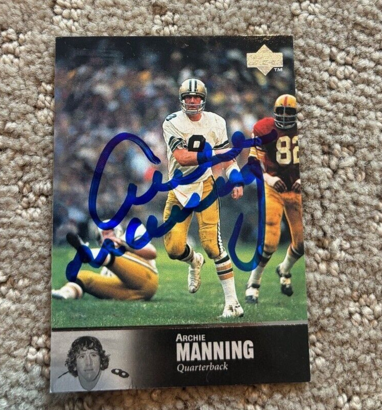 1997 Upper Deck Legends Archie Manning signed autographed Saints #133