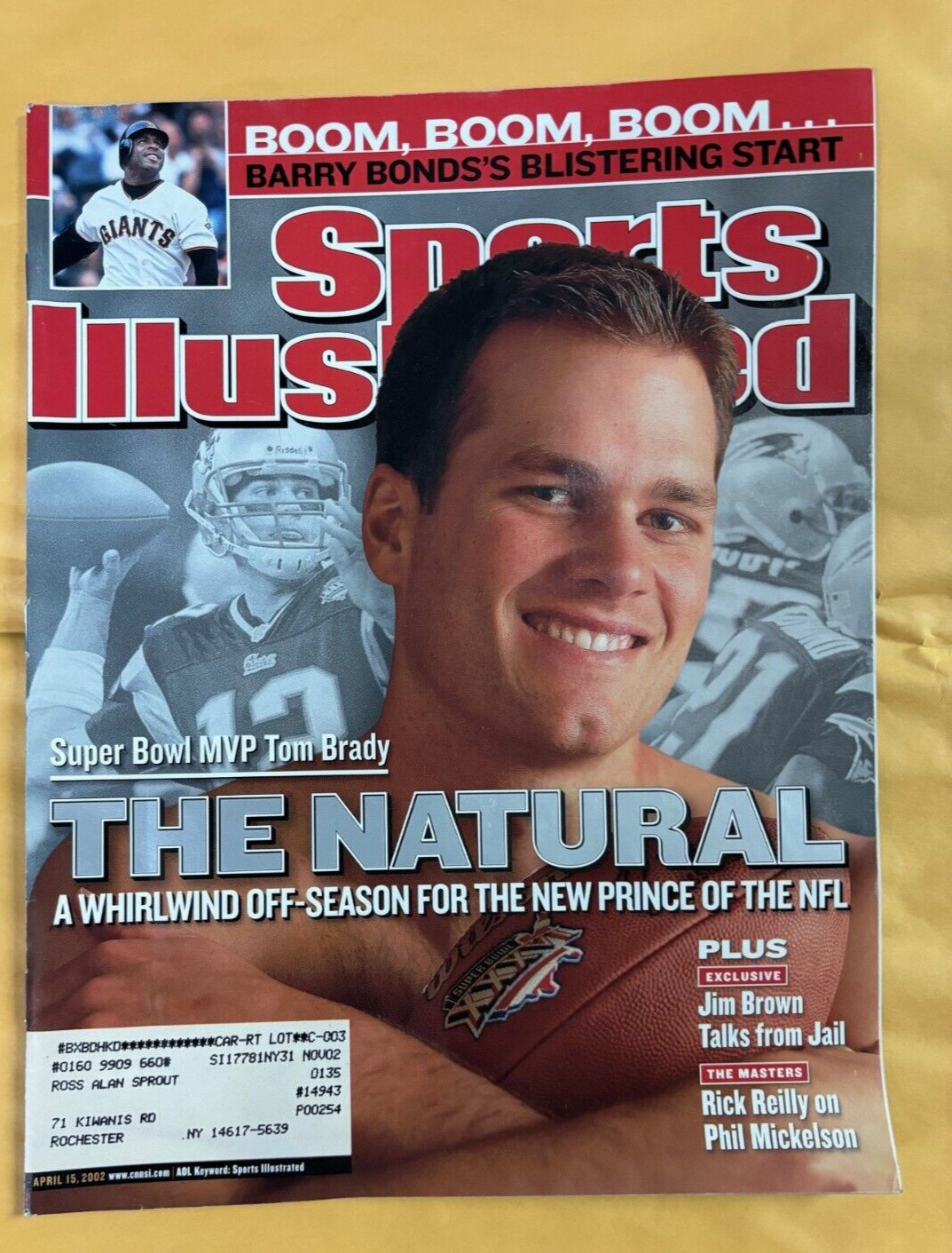 Tom Brady Sports Illustrated Magazine SI Rookie New England Patriots 2002