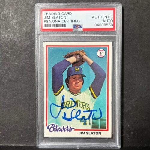 1978 TOPPS #474 JIM SLATON SIGNED CARD PSA SLABBED AUTO TIGERS COLLECTIBLE MEMORABILIA