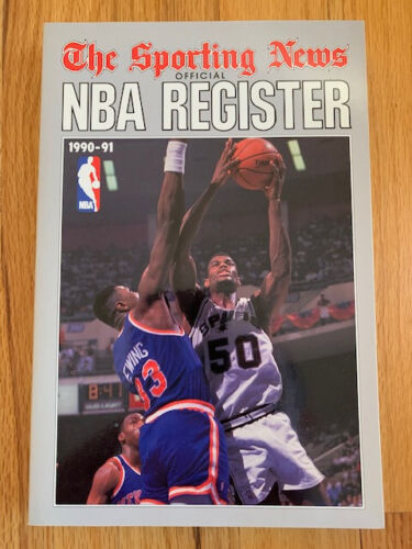 1990-91 OFFICIAL NBA REGISTER DR+EWING COVER VINTAGE+AMAZING CONDITION COLLECTIBLE MEMORABILIA
