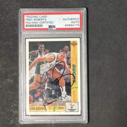 1991-92 UPPER DECK #293 FRED ROBERTS SIGNED CARD AUTO PSA SLABBED BUCKS COLLECTIBLE MEMORABILIA