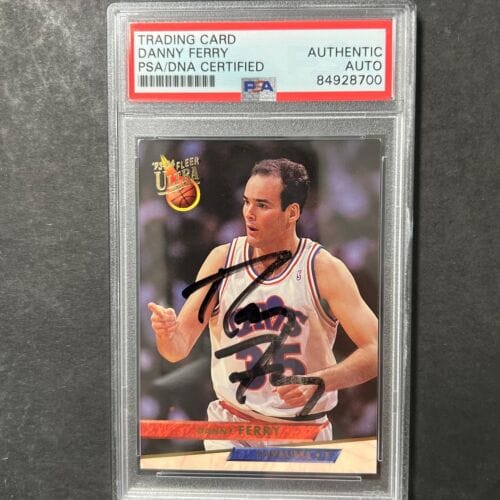 1993-94 FLEER ULTRA #37 DANNY FERRY SIGNED CARD AUTO PSA SLABBED CAVS COLLECTIBLE MEMORABILIA