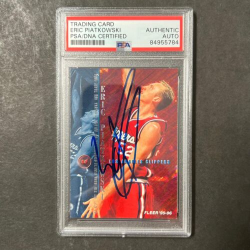 1996 FLEER #229 ERIC PIATKOWSKI SIGNED CARD AUTO PSA SLABBED CLIPPERS COLLECTIBLE MEMORABILIA