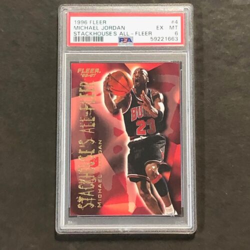 1996 FLEER STACKHOUSE ALL FLEER #4 MICHAEL JORDAN PSA EX MT 6 WIZARDS COLLECTIBLE MEMORABILIA