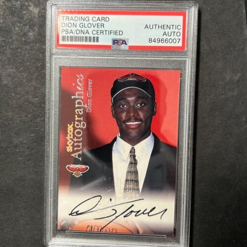 1999 FLEER DION GLOVER SIGNED CARD PSA SLABBED HAWKS COLLECTIBLE MEMORABILIA