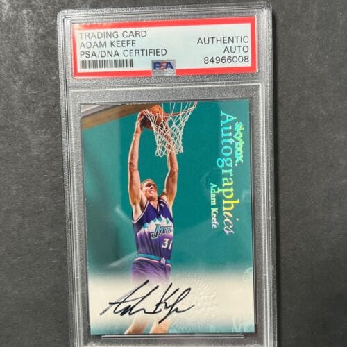 1999 FLEER SKYBOX ADAM KEEFE SIGNED CARD AUTO PSA SLABBED JAZZ COLLECTIBLE MEMORABILIA